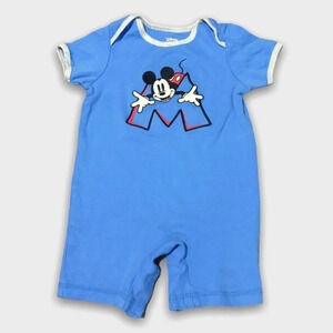4/$20🥳 Disney Micky Mouse Blue Cotton  Romper